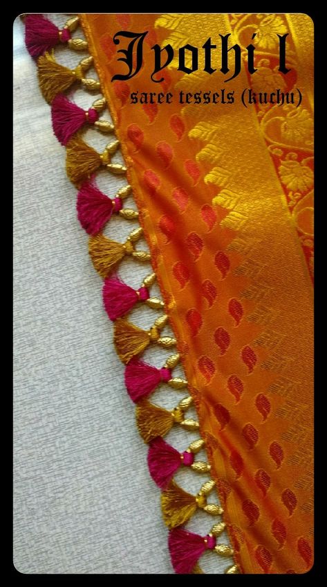 Saree Kongu Designs Latest, Saree Kuchchu Design, Gonda For Saree, Tassles For Saree Pallu, Tassels Saree Pallu, Latkan For Saree Pallu, Saree Gonda Designs Latest, Saree Kutch Designs, Saree Pallu Kuchu Designs Latest