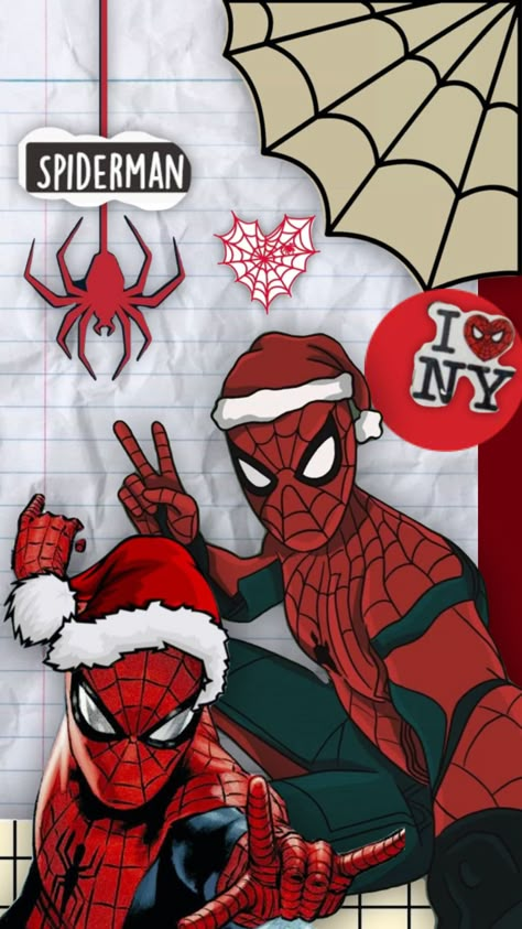 christmas spiderman #marvel #spiderman #peterparker #christmas #winter #tomholland #aesthetic #shuffles Spiderman Winter Wallpaper, Christmas Spider Man Wallpaper, Spider Man Wallpaper Christmas, Christmas Wallpaper Spiderman, Spider Man Christmas Wallpaper, Spiderman Christmas Wallpaper, Spider Man Christmas, Spiderman Wall Art, Wallpaper Spider Man