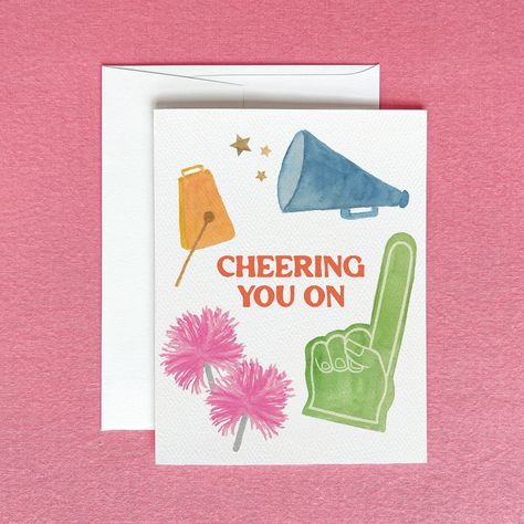 When you want to not-so-quietly let someone know you’re cheering them on…I’ve got the card for you! Who would you send this card to?! Congratulations Greeting Card, Fathers Day Art, Congratulations Greetings, Foam Finger, Colorful Stationery, Farewell Cards, Graduation Greetings, Birthday Card Drawing, Card Inspo