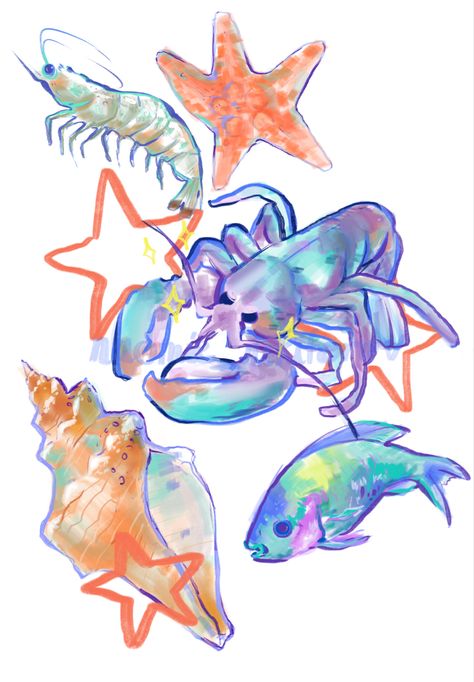 It’s actually my third drawing with an ipad. I don’t really know what i’m doing but i’m learning. Sea Creatures Drawing, Fish Sketch, Ocean Drawing, How To Style Cargo Pants, Drawn Fish, Style Cargo Pants, M Learning, Fish Drawings, Creature Drawings