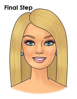 Barbie Drawing Final Barbie Drawing Reference, Barbie Dolls Drawing, Barbie Drawing Ideas, Barbie Painting Art, Barbie Face Drawing, How To Draw Barbie, Barbie Painting Ideas, Barbie Drawing Sketches, Barbie Drawing Easy