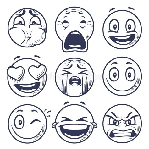 PHOTO Emote Expressions, Smiley Face Drawing, Happy Face Drawing, Abstract Clipart, Face Doodles, Smiley Smile, Smile Drawing, Emotion Faces, Emoji Drawings