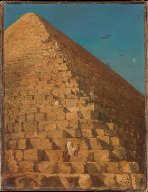 Adrien Dauzats | The Great Pyramid, Giza | The Metropolitan Museum of Art Masterpieces Painting, The Great Pyramid, Great Pyramid, Great Pyramid Of Giza, Egyptian Pyramids, Pyramids Of Giza, Egypt Travel, Classic Image, Modern Artists