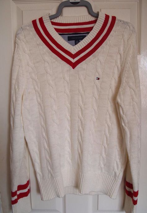 Tommy Hilfiger cricket style sweater Tommy Hilfiger Aesthetic, Tommy Hilfiger Outfits, Tommy Hilfiger Sweater, Style Sweater, Cable Knit, Tommy Hilfiger, Men Sweater, Knitwear, Cable