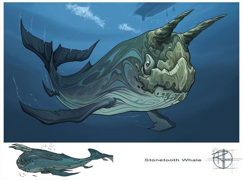 Stonetooth Whale are one of the primary game the Orkaan hunt. Whale Hunting, Orca Whale, Cool Monsters, Fantasy Beasts, Have Inspiration, Monster Concept Art, Creature Drawings, Alien Creatures, Fantasy Creatures Art