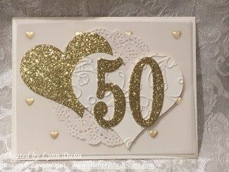 50th Anniversary Cards Golden Anniversary Cards, Golden Wedding Anniversary Card, Anniversary Card Ideas, 50th Anniversary Cards, Anniversary Cards Handmade, 50 Wedding Anniversary Gifts, Cards Anniversary, 50th Anniversary Party, Diy Anniversary