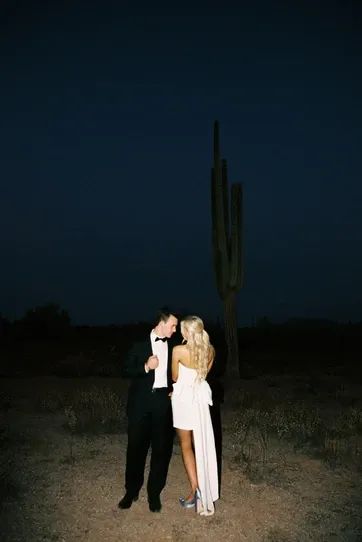 Scottsdale, Arizona elopement in the desert surrounded by Saguaro cactus at golden hour. Elegant bride and groom, film wedding photographer brazen honey films. Desert intimate wedding inspo. Fall Desert Wedding, Arizona Elopement, Desert Elopement, Desert Pre Wedding Shoot, Arizona Engagement Photos, Desert Wedding Photos, Desert Disco Wedding, Desert Elopement Photography, Desert Wedding Photography