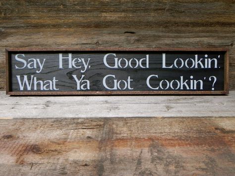 Kitchen Wall Decor Handmade Wood Sign Rustic by CrowBarDsigns Chalkboard Kitchen, Kitchen Italian, Western Kitchen, Kitchen Wall Hangings, Kitchen Quotes, Fun Kitchen, Handmade Wood Signs, Country Signs, Italian Kitchen