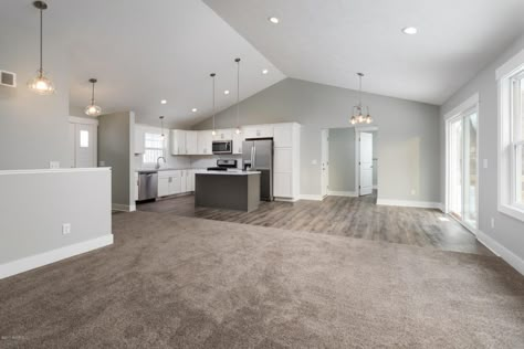 brownish carpet with gray walls Gray Walls With Carpet, Grey Walls With Carpet, Carpet That Goes With Gray Walls, Carpet With Gray Walls, Carpet With Grey Walls, Carpet Colors With Gray Walls, Living Room With Carpet Floors, Gray Walls And Ceiling, Gray Carpet Living Room