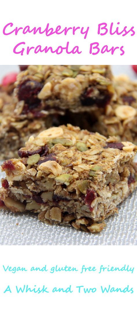 Cranberry Bliss Granola Bars - A Whisk and Two Wands Oatmeal Granola Bars, Oatmeal Bars Healthy, Bliss Bars, Cranberry Bliss, Cranberry Bars, Cranberry Bliss Bars, Keto Granola, Homemade Granola Bars, Oats And Honey