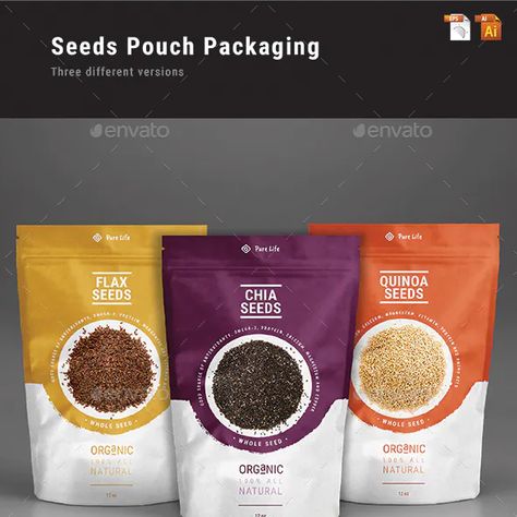 Seeds Pouch Packaging Pulses Packaging Design, Pouch Packaging Design, Chip Packaging, Food Web Design, Rice Packaging, Spices Packaging, Standing Pouch, Tea Packaging Design, Honey Packaging