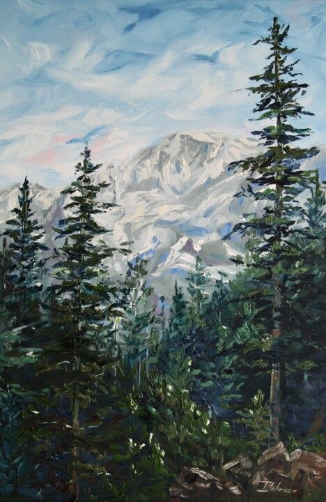 Sumer Landscape, Art Core, Nursery Painting, Impressionism Landscape, Mountains Forest, Creation Station, Landscape Mountains, Nursery Paintings, Landscape Art Painting