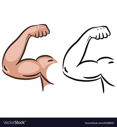 Flexing Arm Drawing, Strong Arm Drawing, Muscle Sketch, Muscles Illustration, Strong Illustration, Arm Sketch, Muscle Illustration, Muscle Arm, How To Draw Muscles