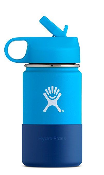 Wide Mouth 12 oz Kids Vacuum Insulated Stainless Steel Sippy Cup Water Bottle with BPA Free Straw Lid and Protective Silicone Flex Boot, Pacific Wide Mouth Water Bottle, Wide Mouth Bottle, Helmet Hat, Stainless Water Bottle, Big Bottle, Kids Water Bottle, Hydro Flask, Insulated Bottle, Sport Water Bottle