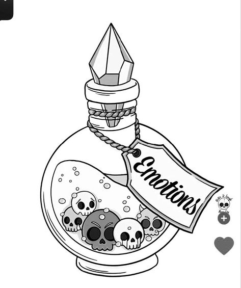 Bottle Tattoo, Bottle Drawing, Love Coloring Pages, Flash Tattoo Designs, Spooky Tattoos, Tattoo Stencil Outline, Tattoo Design Book, Sticker Ideas, Cute Doodles Drawings