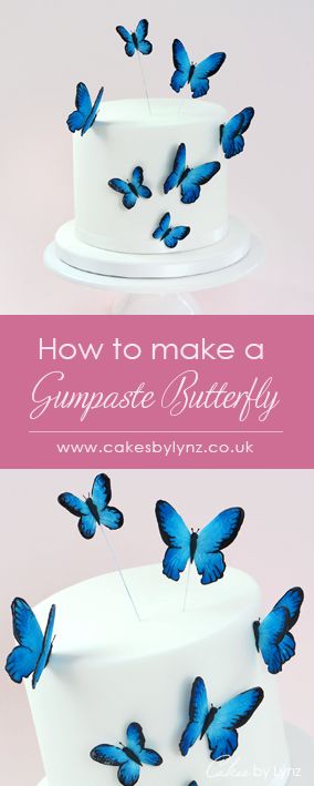 How To Make Butterfly For Cake, How To Make Fondant Butterflies, Fondant Butterfly Tutorial, Gumpaste Butterflies, Butterfly Fondant Cake, Flower And Butterfly Cake, Rainforest Cake, Fondant Butterflies, Fondant Butterfly