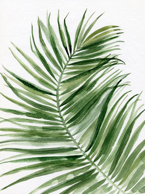 Design Batik, Palm Leaf Art, Printable Painting, Leaves Wall Art, Palm Tree Art, Palm Tree Leaves, Wall Art Botanical, Art Watercolour, Watercolor Printable