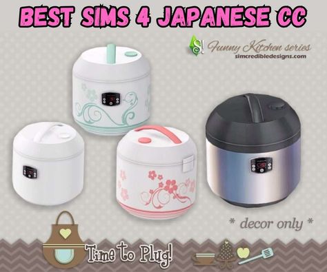 21 Amazing Sims 4 Japanese CC (Clothes, Furniture, Decor, & more!) Sims 4 Cute Kitchen Cc, Sims 4 Cc Shoes Decoration, Sims 4 Rice Cooker Cc, Sims4 Cc Kitchen Decor, Sims 4 House Stuff, Sims 4 Rice Cooker, The Sims 4 Cc Japanese Furniture, Sims 4 Furniture Kitchen, Sims 4 Mod Furniture