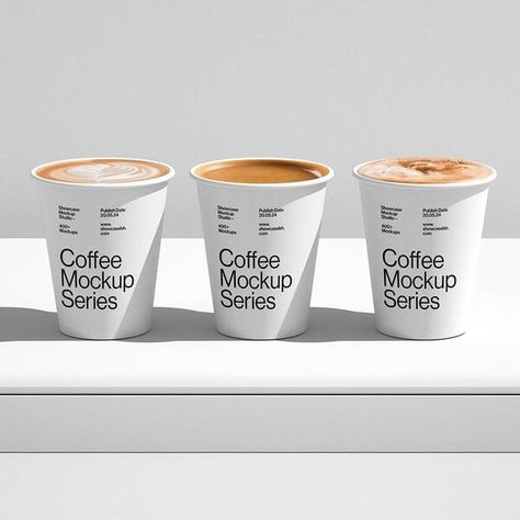 Showcase Mockups Coffee Packaging Mockup, Cafe Mockup, Pudding Packaging, Coffee Mockup, Minimal Cafe, Coffee Cup Mockup, Restaurant Identity, Bakery Interior, Cafe Branding