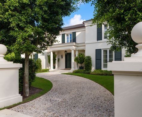 Mark P. Finlay Architects on Instagram: “Driveway Entrance to Private Residence retains a Colonial aesthetic as the framework of the design combined with elements of a…” Colonial Curb Appeal, Colonial Aesthetic, Driveway Entrance, Colonial Style, Driveway, Curb Appeal, Laundry Room, Architects, Entrance