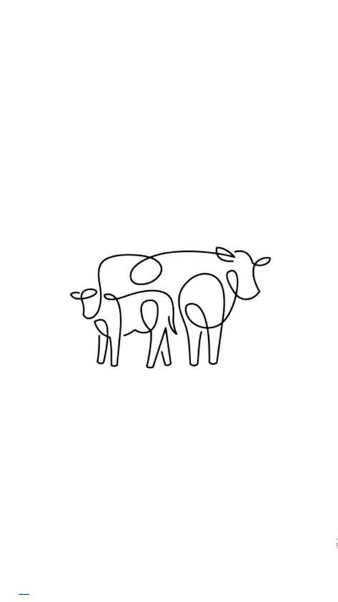 Cow Line Art Tattoo, Cow Doodle Tattoo, Farm Tatoos, Cute Tattoos Western, Cute Western Wallpapers Aesthetic, Angus Cow Tattoo, Minimalist Cow Tattoo, Vet Aesthetic Wallpaper, Cow Illustration Design