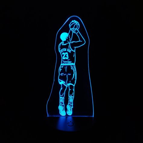 Basketball Theme Room, 3d Led Lamp, Led Night Lamp, Led Light Lamp, Small Lamp, Custom Basketball, Night Light Kids, Rgb Led Lights, Basketball Player