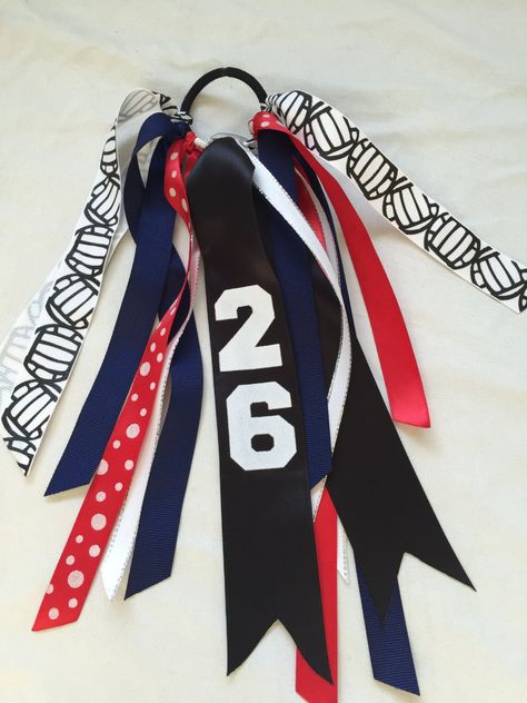 Custom Red and Navy Volleyball Hair Bows, Volleyball Hair Ribbons, Volleyball Ribbons by SunshineandBling on Etsy Volleyball Ribbon, Volleyball Hair Bows, Sports Hair Bows, Volleyball Bows, Softball Hair Bows, Volleyball Party, Volleyball Team Gifts, Softball Bows, Softball Hairstyles