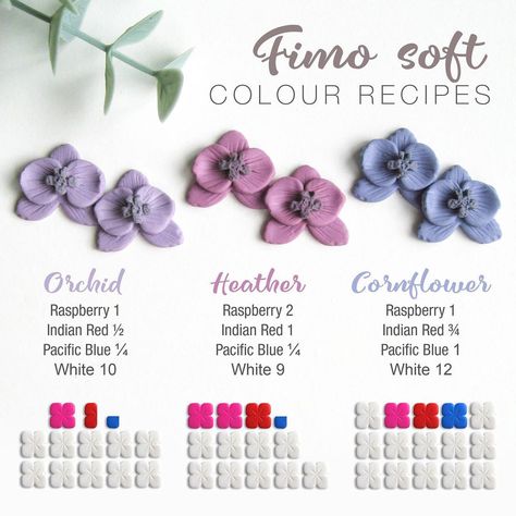 studiozero39 sur Instagram : As promised, the next three Fimo Soft colour recipes in lovely spring purple shades 😘 Remember to hit save for reference! ‘1 part’ can be … Fimo Clay Color Recipes, Fimo Clay Recipe, Fimo Polymer Clay Color Mixing Recipes, Fimo Recipe, Purple Clay Color Recipe, Purple Polymer Clay Recipe, Fimo Soft Color Recipes, Purple Clay Recipe, Fimo Color Recipes