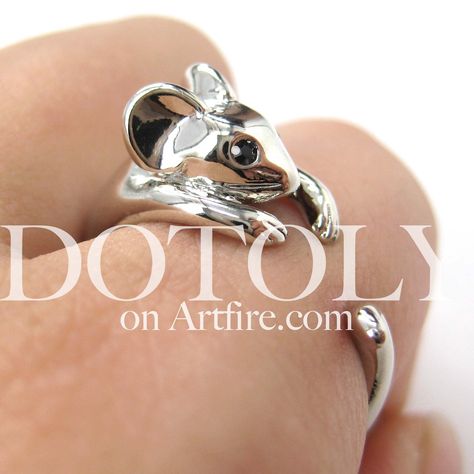 mouse-animal-wrap-ring-in-shiny-silver Animal Inspired Jewellery, Mouse Ring, Animal Rings Jewelry, Silver Cat Design Ring, Animal Wrap Rings, Plain Silver Rings, Harry Potter Jewelry, Girls Jewelry Box, Real Gold Jewelry