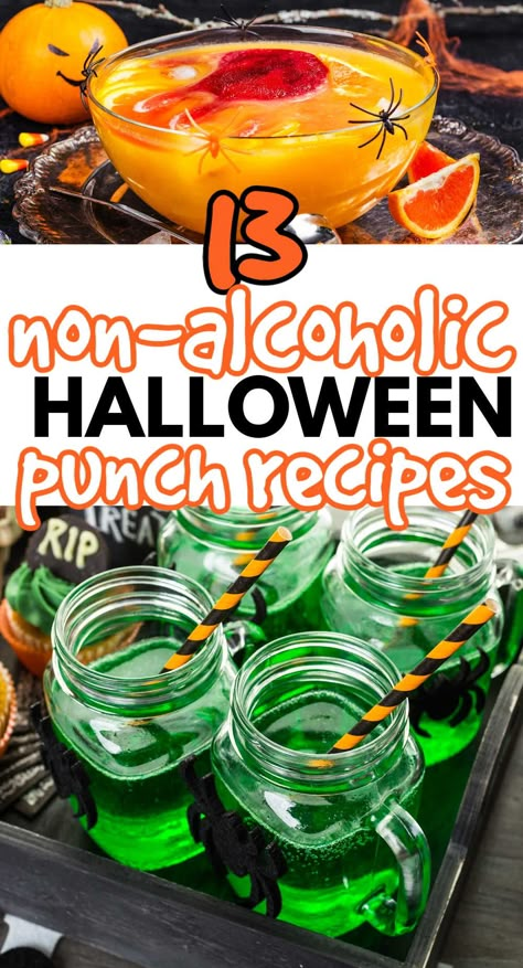 Alcohol Punch, Punch Halloween, Halloween Themed Drinks, Halloween Punch Recipes, Halloween Potluck, Halloween Party Drinks, Non Alcoholic Punch, Halloween Themed Food, Halloween Punch