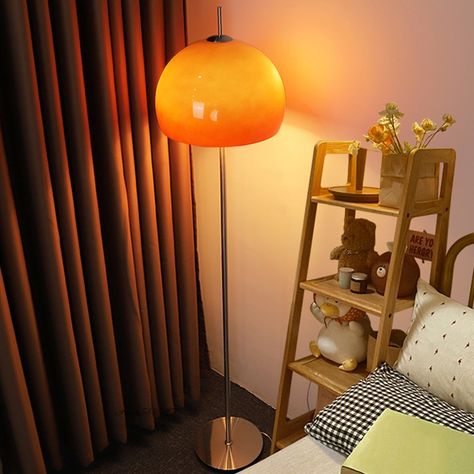 Orange Mushroom, Floor Lamp Styles, Glass Floor Lamp, Electric Bulb, Glass Floor, Mushroom Lamp, Lamp Sets, Andy Warhol, Claude Monet