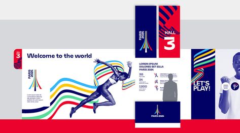 Paris 2024 Olympic Games - Graphic Design and Brand Proposal by Graphéine. Rollup Design, Run Marathon, Login Design, Olympic Logo, 2024 Summer Olympics, Sports Branding, City Branding, Poster Sport, Olympics 2024