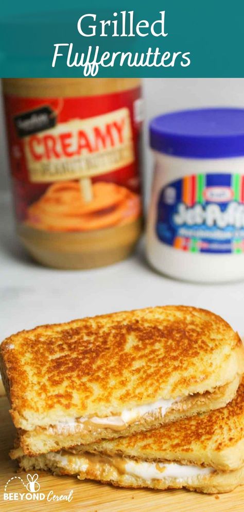 Peanut Butter Marshmallow Sandwich, Marshmallow Fluff Sandwich, Toasted Peanut Butter Sandwich, Peanut Butter And Marshmallow Fluff, Fluffernutter Sandwich, Vegetarian Marshmallows, Buttered Bread, School Menu, Make Lunch