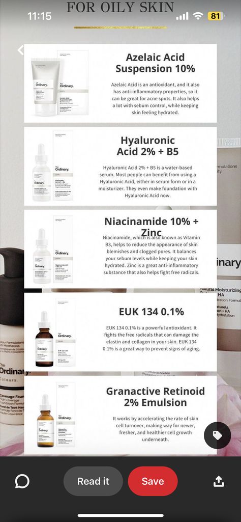 Azelaic Acid, Acne Spots, Hair Mask, Oily Skin, The Ordinary, Face Masks, Hair Hair, Serum, Foundation