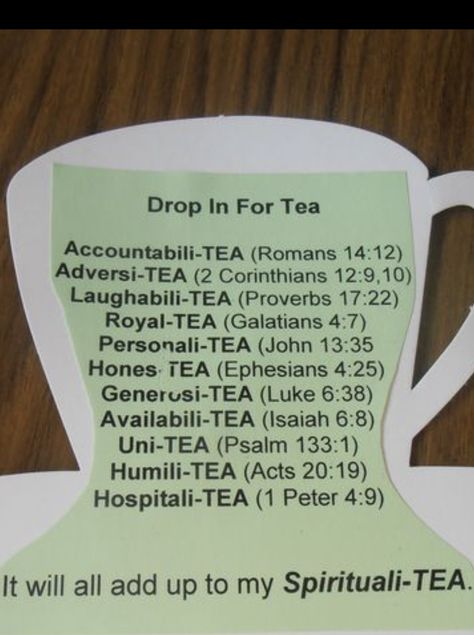 Scripture Tea, Tea Party Activities, Womens Ministry Events, Tea Party Games, Pioneer School, Spill The Tea, Secret Sisters, Christian Crafts, Pioneer Gifts