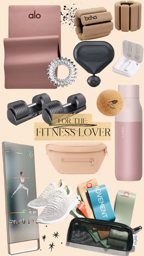 Various Gifts for the Fitness Lover Fitness Lover Gifts, Workout Gift Basket, Alo Sneakers, Bala Bands, Go Gym, Work Out At Home, Fitness Essentials, Gift Wishlist, Fitness Gift