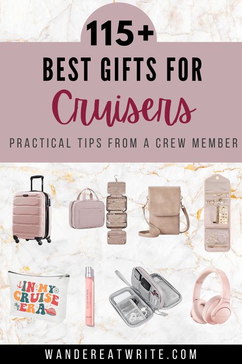 Looking for the best gifts for cruisers? Get 115+ cruise gift ideas in this list, from Christmas gifts to gifts for first time cruisers. Whether you're looking for cruise gifts for women or just the cruise essentials, this curated list from a cruise crew member has everything you need // cruise gift ideas | cruise gift basket ideas | cruise gifts for women | best gifts for cruisers | christmas gifts for cruisers | gifts for first time cruisers | cruise essentials Cruise Travel Essentials, Gift For Traveler For Women, Cruise Gift Basket, Cruise Gift Ideas, Travel Gift Basket, Travel Jewelry Organizer Cases, Antarctica Cruise, Top Cruise, Cruise Gifts