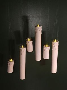 Harry Potter Inspired Floating Halloween Candles Harry Potter Inspired Decor, Harry Potter Trunk, Blood Candles, Cumpleaños Harry Potter, Halloween Creative, Fake Candles, Paper Towel Tubes, Flameless Tea Lights, Fun Projects For Kids