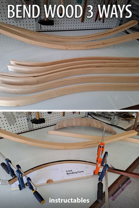 Bend Wood Furniture, How To Bend Wood Into A Circle, How To Make Curved Wood, Bending Wood Projects, Bending Wood Diy, Wood Steam Bending, Bend Wood Diy, How To Bend Wood Diy, Wood Bending Projects