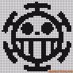 one piece law flag perler/hama bead pattern Tapestry Crochet One Piece Anime, One Piece Pixel Art Grid, One Piece Perler Beads, Grille Pixel Art, Oda Eiichiro, One Piece Trafalgar Law, Modele Pixel Art, Nerd Crafts, Graph Crochet