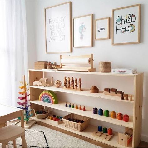 Add a Dose of Cheer with Some Rainbow-design addict mom Camera Montessori, Diy Kast, Montessori Bedroom, Montessori Playroom, Montessori Room, Kids Toy Organization, Montessori Baby, Toy Rooms, Toddler Room