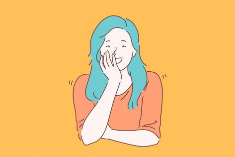 Laugh, joke, smile concept. | Premium Vector #Freepik #vector Happy Crying, Online Communication, Positive Emotions, People Laughing, Family Drama, Smart Technologies, Negative Emotions, Happy Women, Graphic Resources