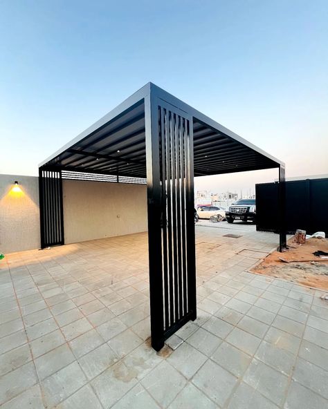 Best quality car parking shed if you need same design call me or whats apps 0506578369 #newdesign Parking Shed, Black Pergola, Steel Sheds, Shed Design, Pergola Patio, Pergola Shade, Sharjah, Car Parking, Abu Dhabi