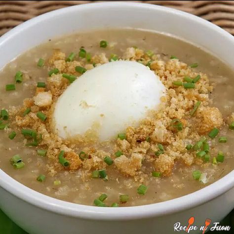 Lugaw Recipe - Recipe Ni Juan Lugaw Food, Lugaw Recipe Filipino Food, Lugaw Filipino Food, Caldo Recipe, Pork Floss, Filipino Street Food, Garlic Fries, Savory Chicken, Food Articles