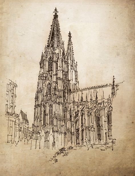 Cathedral Back Tattoo, Cathedral Concept Art, Cathedral Tattoo, Gothic Architecture Drawing, Goth Architecture, Church Aesthetic, Cathedral Architecture, Gothic Cathedral, Gothic Church