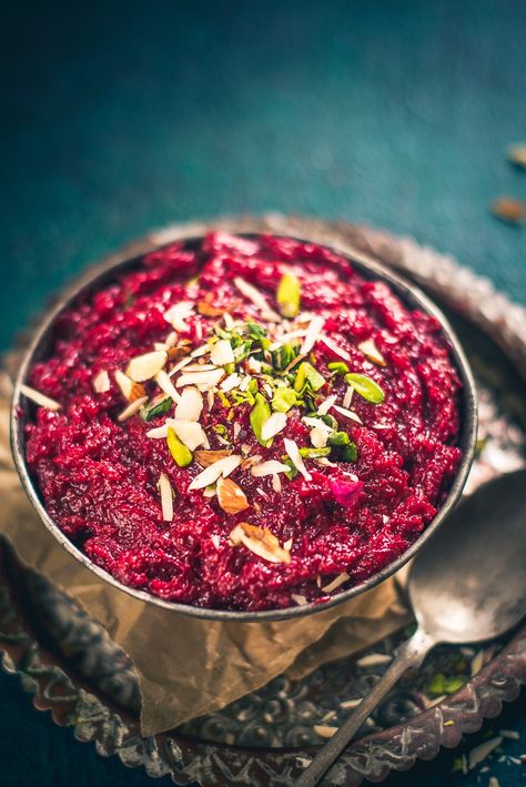 Beetroot Halwa is a unique dessert/sweet filled with the nutrition of Beetroot, khoya, milk and dry fruits. Serve it piping hot and beat all the stress! Beetroot Halwa, Foodgawker Recipes, Halwa Recipe, Diwali Food, Unique Desserts, Indian Dessert Recipes, Indian Sweet, Dry Fruits, Indian Desserts