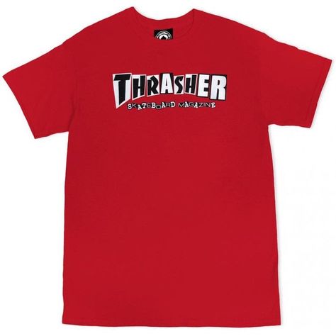 Thrasher Clothing, Skater Girl Looks, Thrasher T Shirt, Thrasher Outfit, Skater Tshirt, Thrasher Shirt, Red Graphic Tee, Baker Logo, Metal Shirt