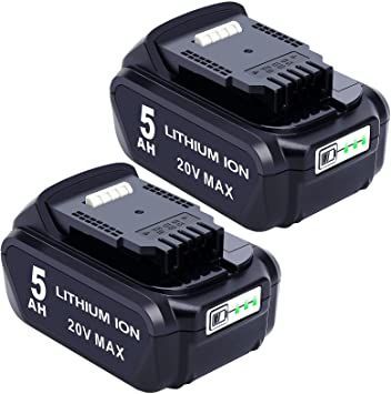 Elefly 2 Pack 20V Max 5.0Ah Lithium Battery Replacement for Dewalt DCB200 DCB201 DCB203 DCB204, Compatible with Dewalt 20V Tools Drill Battery DCB206 DCB209 Power Tool Batteries, Cordless Power Tools, Cordless Tools, Led Work Light, Lithium Ion Batteries, Work Lights, Battery Pack, Lithium Battery, Battery Charger