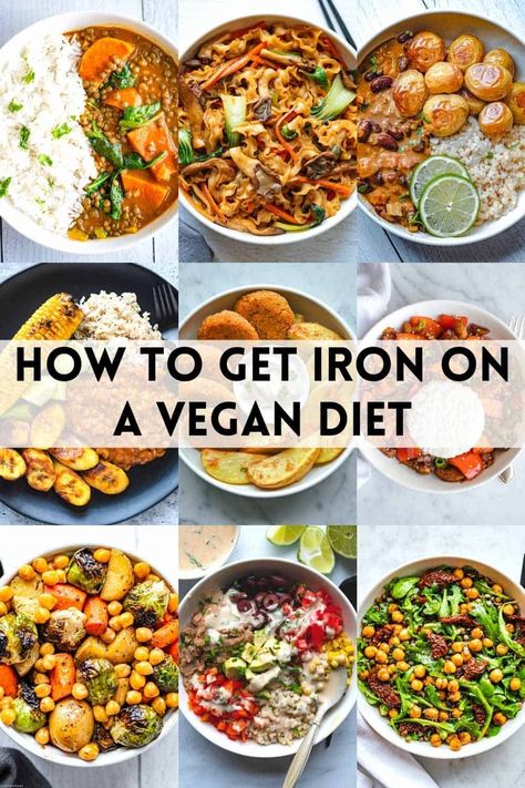 High Iron Dinner, High Iron Dinner Recipes, Iron Dinner Recipes, Iron Rich Foods Vegetarian, Vegan Iron Sources, Iron Diet, Vegan Iron, Foods With Iron, Iron Recipes