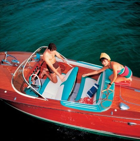 blue/white interior details Kids Boat, Mahogany Boat, Riva Boat, Chris Craft Boats, Runabout Boat, Classic Wooden Boats, Trailer Plans, Boat Building Plans, Chris Craft